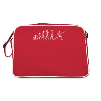 Lustiges Fechten Evolution Kampf Sport Fechter Epee - Retro Tasche - Rot/Weiß - Hinten