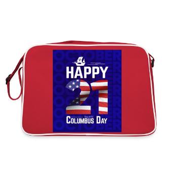Happy Columbus Day Discovery Italian Explorer 1492 - Sac Retro - rouge/blanc - Dos