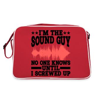 Je suis le gars du son, personne ne sait jusqu’à ce que j’aie merdé - Sac Retro - rouge/blanc - Dos