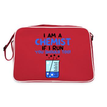 Je suis chimiste, si je cours, vous devriez aussi! 4 - Sac Retro - rouge/blanc - Dos