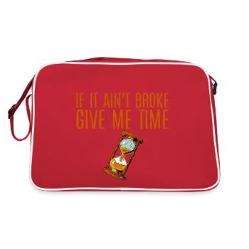 If It Ain't Broke, Give Me Time 4 - Retro Tasche - Rot/Weiß - Hinten
