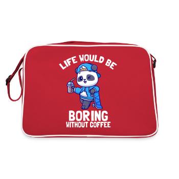 La vie serait ennuyeuse sans café - Sac Retro - rouge/blanc - Dos