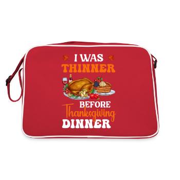 I was thinner before Thanksgiving Dinner - Retro Bag - red/white - Back
