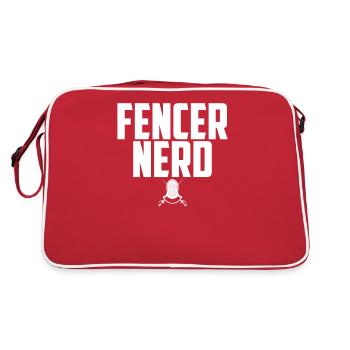 Lustiger Fechter Nerd Fechten Fechter Sport Degen Säbel - Retro Tasche - Rot/Weiß - Hinten