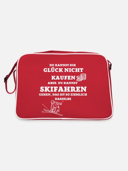 DU KANNST GLÜCK NICHT KAUFEN ABER SKI FAHREN - Retro Tasche - Rot/Weiß