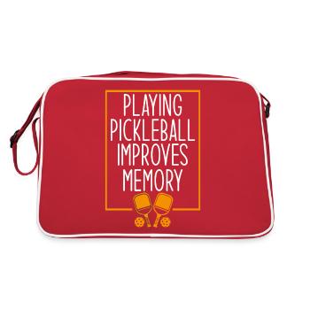 Playing Pickleball Improves Memory - Retro Bag - red/white - Back