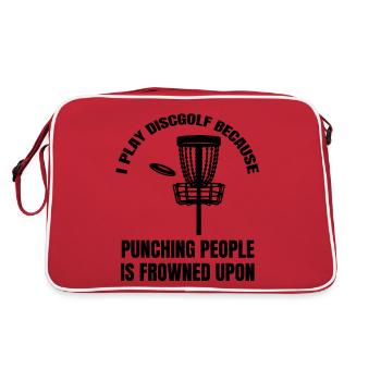 Disc Golf Drôle Lecteurs de Disc Golf Disant Disc Golfer - Sac Retro - rouge/blanc - Dos