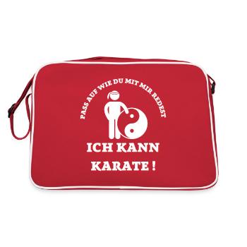 PASS AUF ICH KANN KARATE - Retro Tasche - Rot/Weiß - Hinten