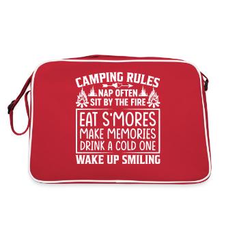 8 Camping rules - Retro Tasche - Rot/Weiß - Hinten