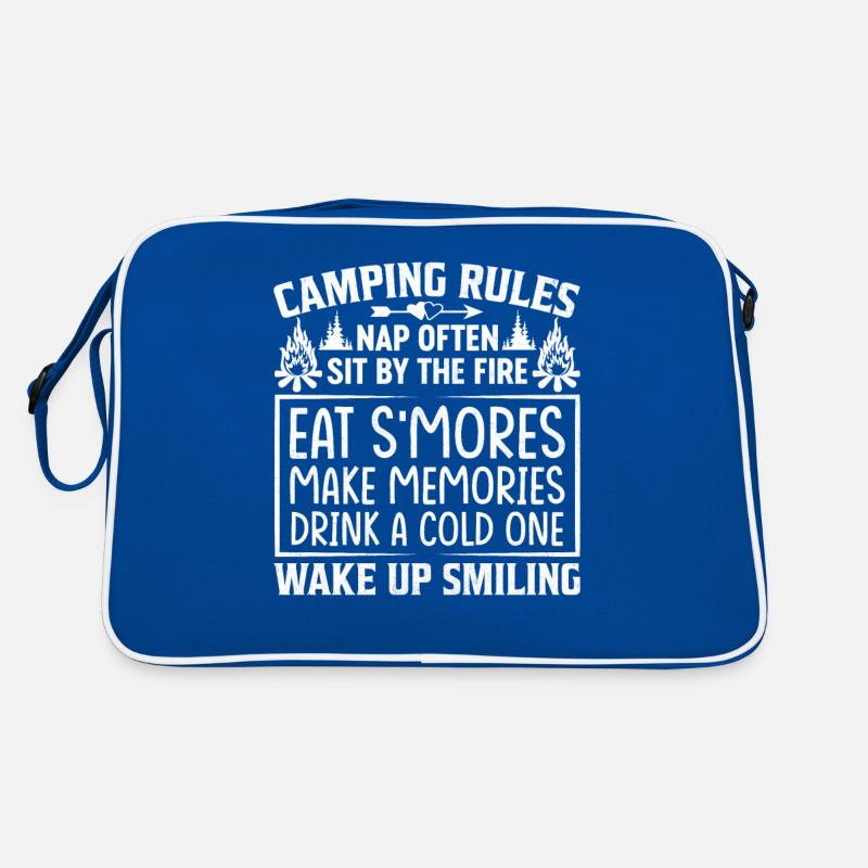 8 Camping rules Retro Tasche