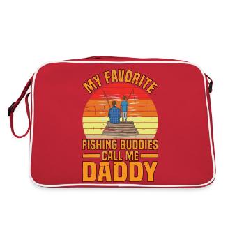 My Favorite Fishing Buddies Call Me Daddy - Retro Tasche - Rot/Weiß - Hinten