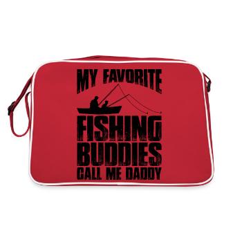 My Favorite Fishing Buddies Call Me Daddy 2 - Retro Tasche - Rot/Weiß - Hinten