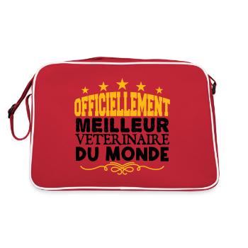 Vétérinaire | le Meilleur Vétérinaire cadeau Vétér - Sac Retro - rouge/blanc - Dos