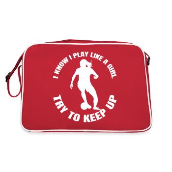 Soccer Filles Entraîneur de soccer Joueur de soccer Femme - Sac Retro - rouge/blanc - Dos