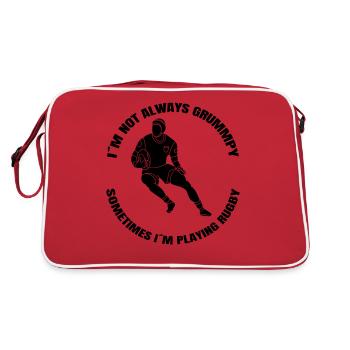 Rugby Rugby Team Gift Rugby Player Rugby Coach - Retro Bag - red/white - Back