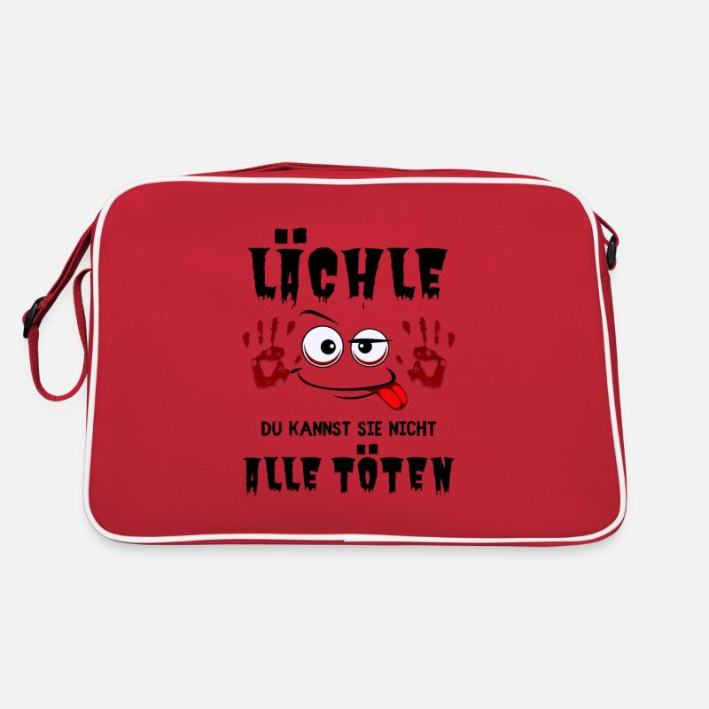 Lächle! Du kannst sie nicht alle töten - Retro Tasche - Rot/Weiß