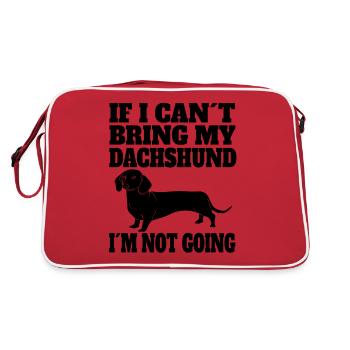 Hunde Dachshund Teckel Hundehalter Dackelhund Hund - Retro Tasche - Rot/Weiß - Hinten