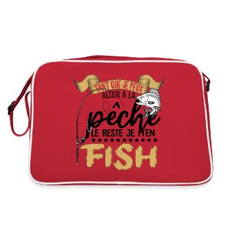 je m'en fish | la pêche le reste je m'en fish !! - Sac Retro - rouge/blanc - Dos