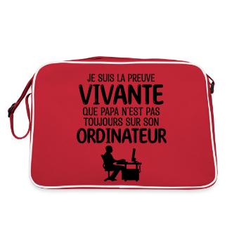 Ordinateur papa de jeu cool - Sac Retro - rouge/blanc - Dos