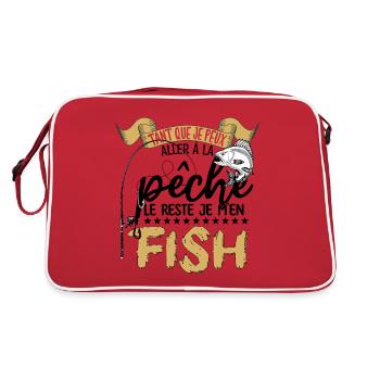 je m'en fish | la pêche le reste je m'en fish - Sac Retro - rouge/blanc - Dos