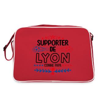 supporteur de Lyon - football lyon | fan de lyon. - Sac Retro - rouge/blanc - Dos