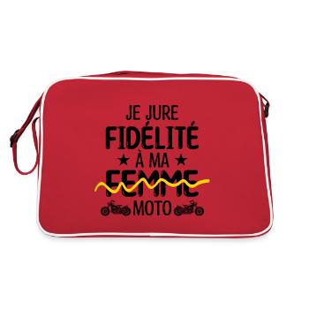 Motard Moto fan de moto | Motard - Sac Retro - rouge/blanc - Dos