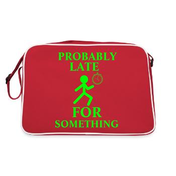 Probably Late For Something - Retro Bag - red/white - Back