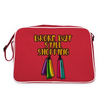 Broke But Still Shopping 2 - Retro Tasche - Rot/Weiß - Hinten