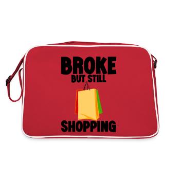 Broke But Still Shopping - Retro Tasche - Rot/Weiß - Hinten