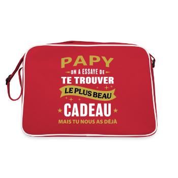 Papy le plus beau cadeau c'est nous cadeau papi - Sac Retro - rouge/blanc - Dos