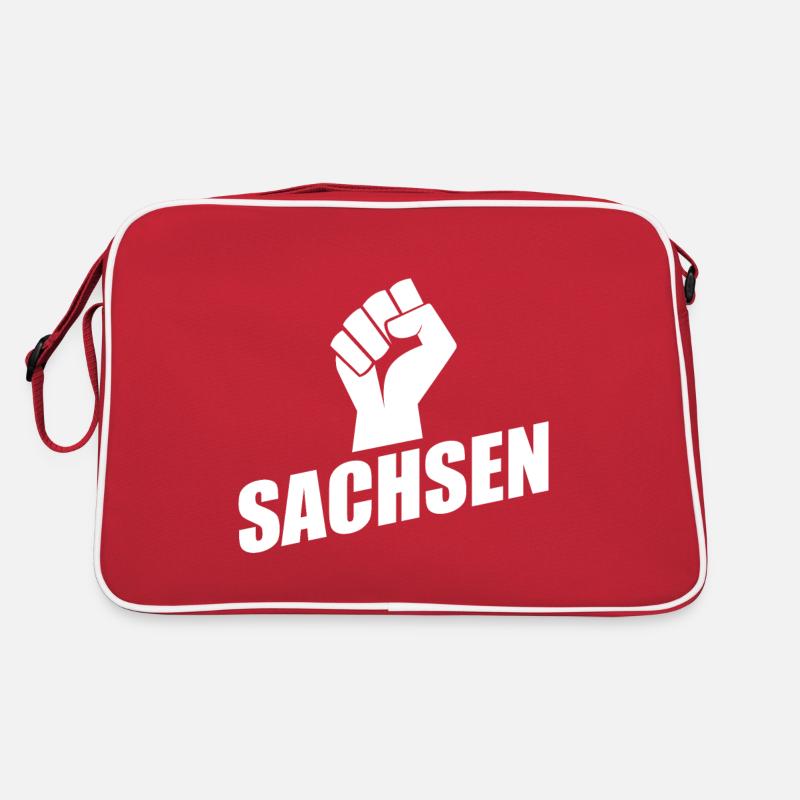 Sachsen Faust logo - Retro Tasche - Rot/Weiß