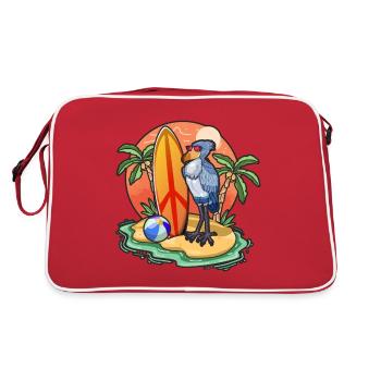 Drôle de Shoebill Surf Lovers Cool Planche de surf Surf - Sac Retro - rouge/blanc - Dos
