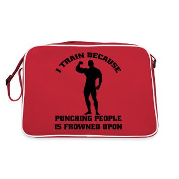 Fitness Muscle Athlète Bodybuilder Entraînement en force - Sac Retro - rouge/blanc - Dos
