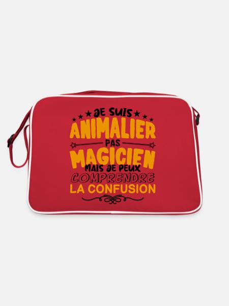 Animalier pas Magicien | le Meilleur Animalier ca - Sac Retro - rouge/blanc - Dos