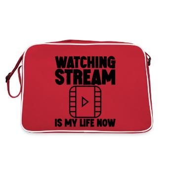 Watching Stream Is My Life Now 3 - Retro Bag - red/white - Back