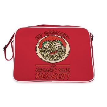 Mangez des spaghettis pour oublier vos regrets 5 - Sac Retro - rouge/blanc - Dos