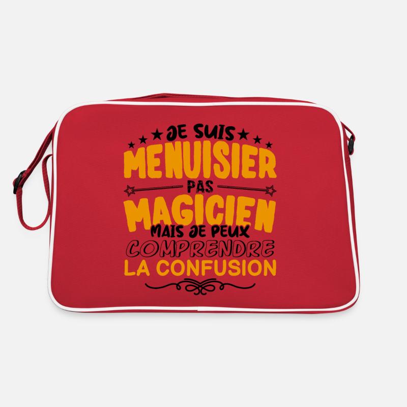 Menuisier pas Magicien | le Meilleur Menuisier cad - Sac Retro - rouge/blanc