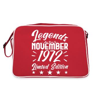 Legends are born in NOVEMBER 1972 anniversary gift - Retro Bag - red/white - Back