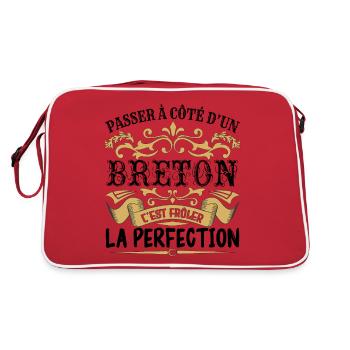 Breton | le Meilleur cadeau Breton - Sac Retro - rouge/blanc - Dos