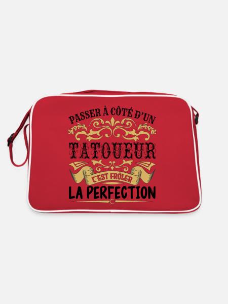 Tatoueur | le Meilleur cadeau Tatoueur - Sac Retro - rouge/blanc - Dos
