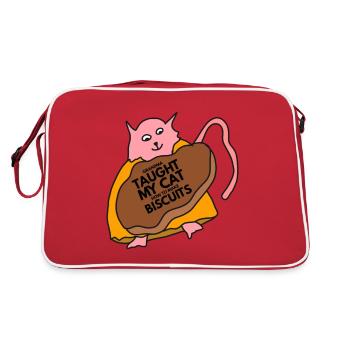 Grandma Taught My Cat How To Make Biscuits - Retro Bag - red/white - Back
