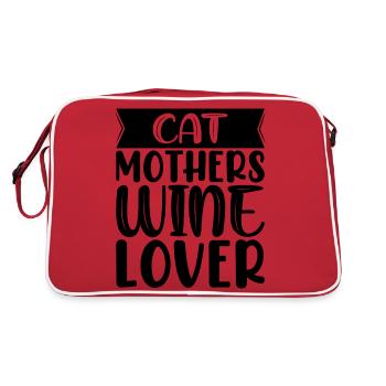 Cat mother wine lover - Sac Retro - rouge/blanc - Dos