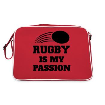 Rugby Coach Rugby Team Gift Rugby Player - Retro Bag - red/white - Back