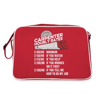 Charpentier Taux horaire Drôle de menuiserie menuiserie - Sac Retro - rouge/blanc - Dos