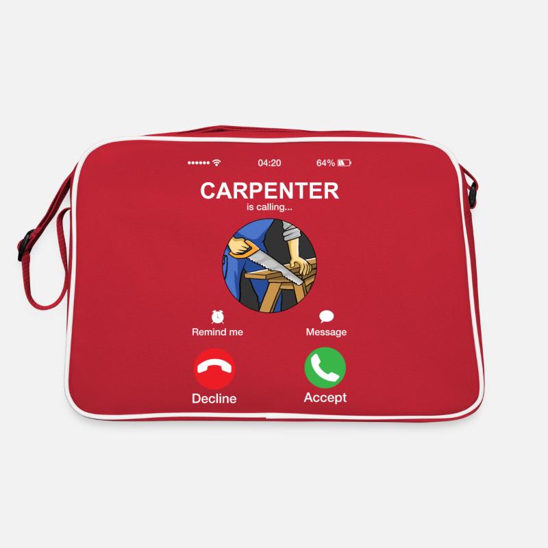 Carpenter appelle l’humour menuisier menuisier - Sac Retro - rouge/blanc
