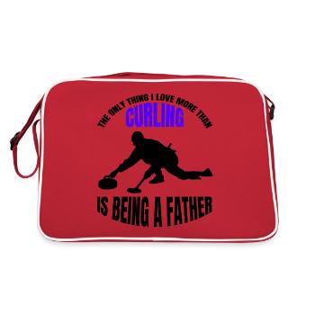 Curling Stone Curl Cadeau Curler Curling Stone - Sac Retro - rouge/blanc - Dos