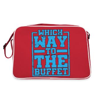 Which Way To The Buffet 11 - Retro Tasche - Rot/Weiß - Hinten