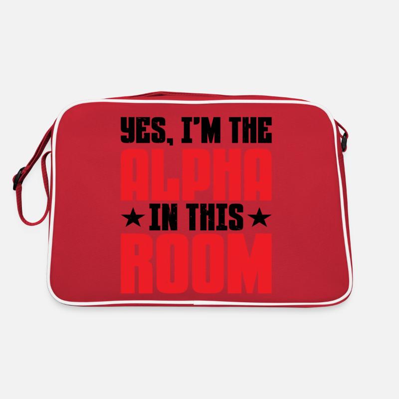 Oui, je suis l’Alpha dans cette pièce 13 - Sac Retro - rouge/blanc