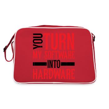 You Turn My Software Into Hardware 8 - Retro Bag - red/white - Back