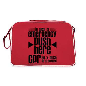 En cas d’urgence, poussez ici, Cpr 4 - Sac Retro - rouge/blanc - Dos